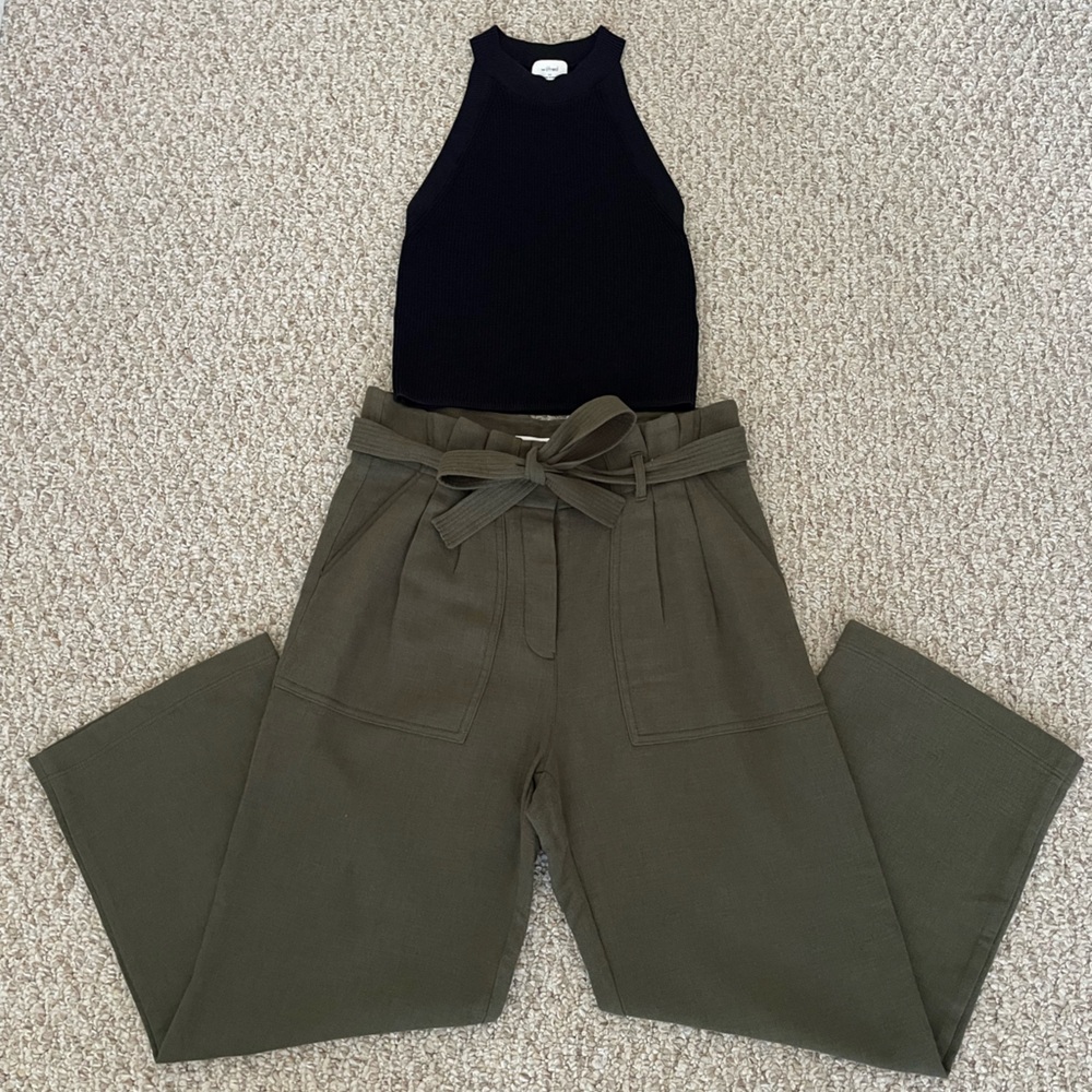 ✨Wilfred by Aritzia Full Outfit – Knit Tank & Jallade Tie-Front Pants✨